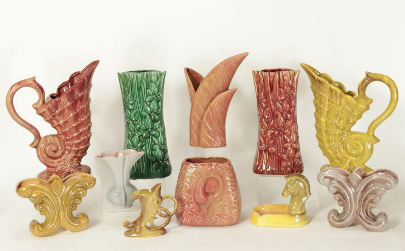 Image 1 of lot 12 Gonder Pottery Vases, Ewers & Trays