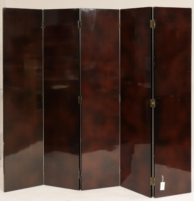 Image for Lot 1940's Black Lacquer 5 Panel Screen