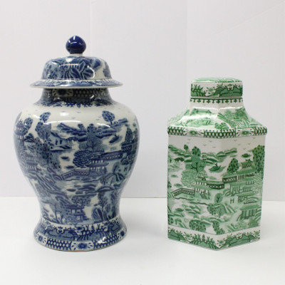 Image for Lot Two Large 20th century Chinese Lidded Jars