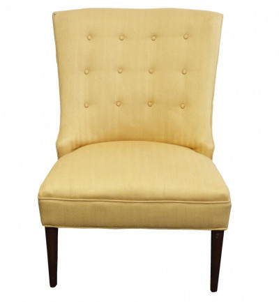 Image for Lot Hollywood Regency Style Tufted Boudoir Chair