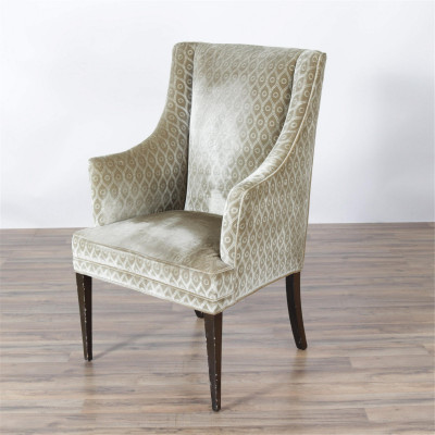 Image for Lot Modern Silk Velvet Upholstered Arm Chair