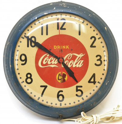 Image for Lot Coca Cola Advertising Metal Clock