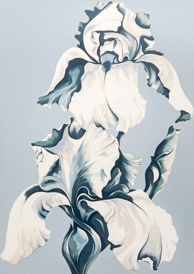 Title Lowell Nesbitt - White Irises on Blue / Artist