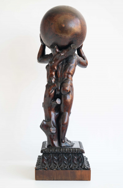 Italian Carved Walnut Figure of Atlas