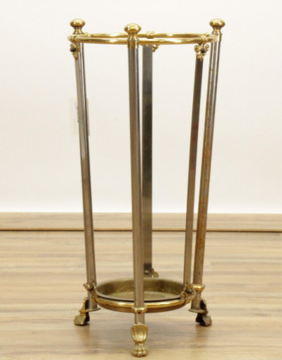 Image for Lot Regency Style Steel  Brass Umbrella Stand