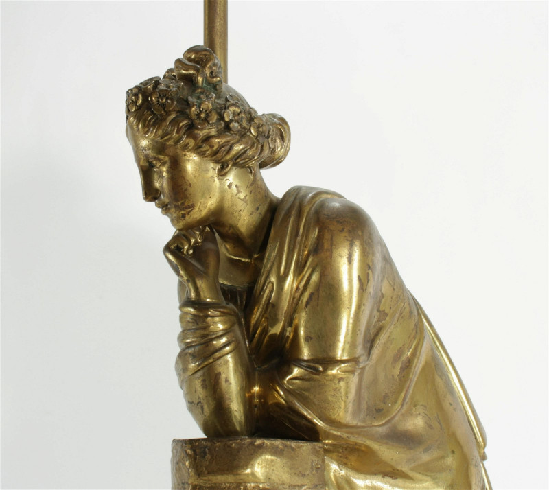 Image 2 of lot 19th C. French Figural Bronze as a Lamp