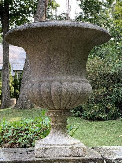 Image 1 of lot 4 NeoClassic Style Marble Garden Urns 19th C