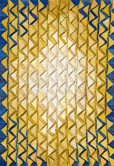 Title Liciê Hunsche - Bicos Dourados Sobre Azuli (Textile) / Artist