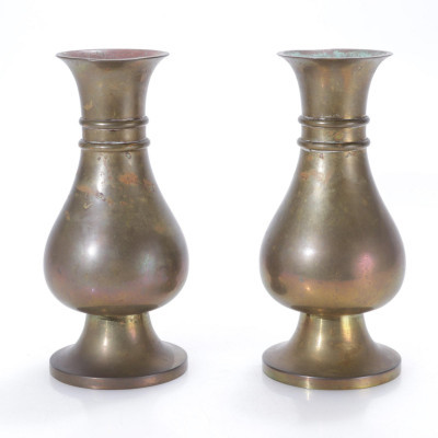 Image for Lot Pair Chinese Style Bronze Vases