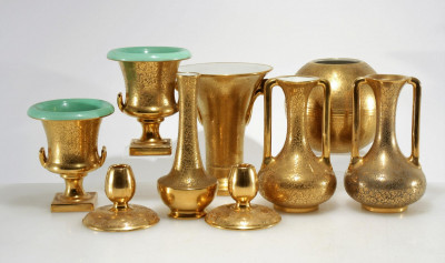 Image for Lot Trenton Pottery - Nine Gilt Items