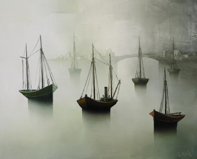 Gilbert Bria - Boats in the Mist