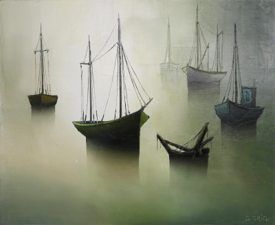 Image for Lot Gilbert Bria - Anchored Boats