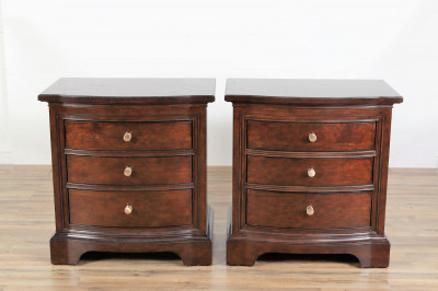 Image for Lot Pr Small Baroque Style Mahogany Commodes, Stanley