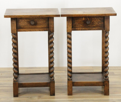 Image for Lot Pair Wig Darby Woodwork (England) Oak Stands