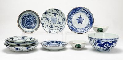 Image for Lot Chinese Blue and White Porcelain Dishes, Group of 11