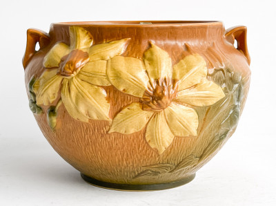 Image for Lot Roseville American Pottery Clematis Jardinière