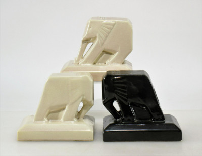 Image for Lot Cowan Pottery - 3 Elephant Bookends
