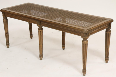 Image for Lot Louis XVI Style Beechwood Caned Banquette