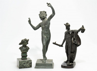 Image for Lot Three Grand Tour Style Figural Bronzes