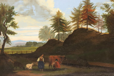 Image for Lot Am. School, 19th C., Farmers Pastoral, O/C