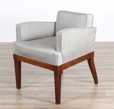 French Rosewood and Silk Upholstered Boudoir Chair