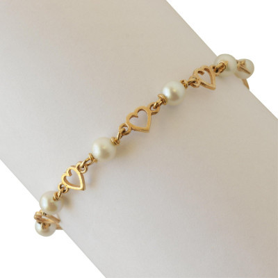 Image for Lot Tiffany & Co Heart and Pearl Bracelet