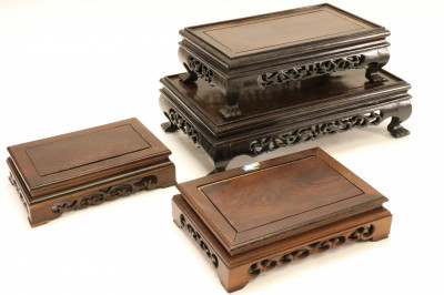 Image for Lot Two sets of Chinese Wood Table Stands