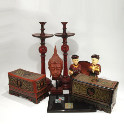 Image for Lot Southeast Asian Decorative Lacquerware