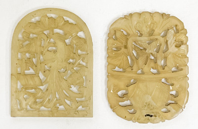 Image for Lot Two Chinese Jade or Hardstone Carved Plaques