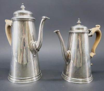 Two George III Style Sterling Silver Coffee Pots
