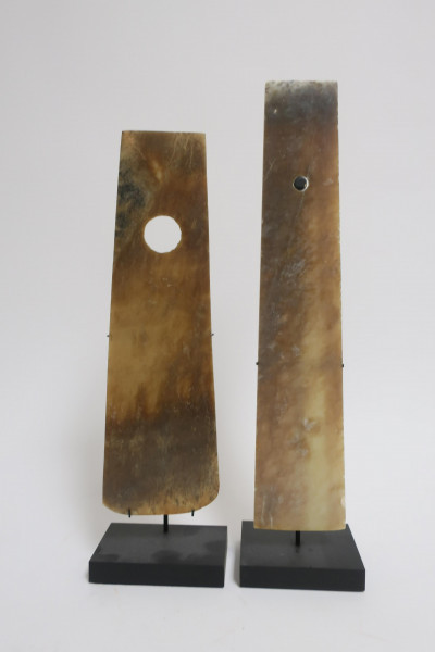 Two Longshan Style Jade Blades