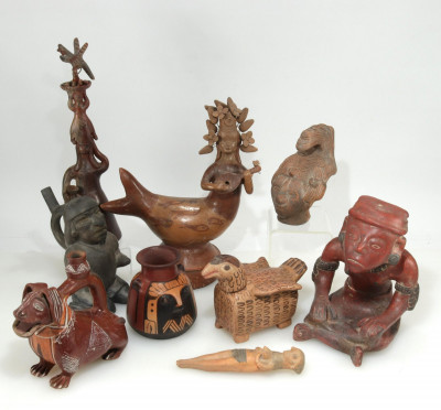 Image for Lot 8 Pre Columbian Style Pottery Vessels & Figure