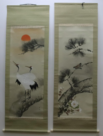 Image for Lot Two Japanese Painted Scrolls