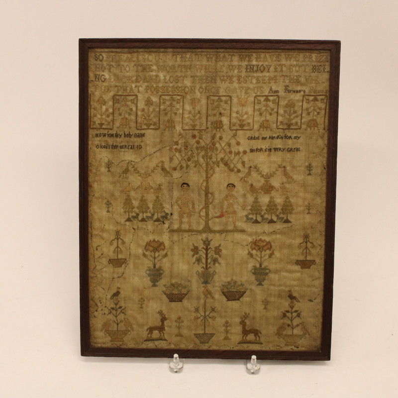Image 2 of lot 3 Needleworks, 18th-20th C. incl. Sampler