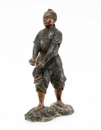Image for Lot Japanese Bronze Figure of a Samurai