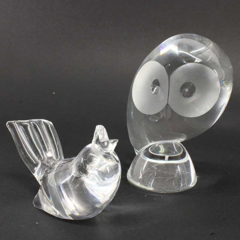 Image 6 of lot 11 Steuben Clear Glass Paperweights & Vase