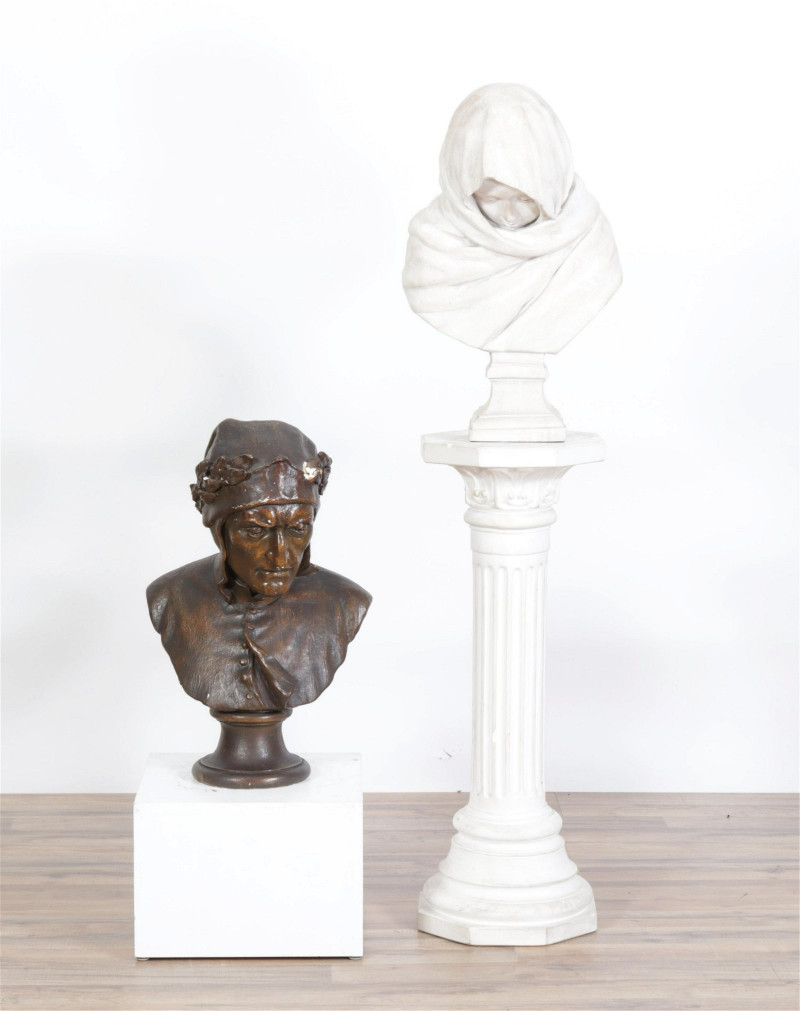 Image 1 of lot 2 Cast 20C Busts, After Houdon; P.S.Abbate