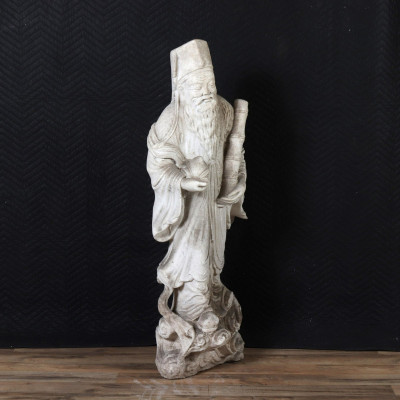 Image for Lot Chinese Carved Stone Figure of Deity
