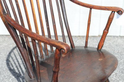 Image 3 of lot 18-19th C. English Oak Turned Windsor Chair
