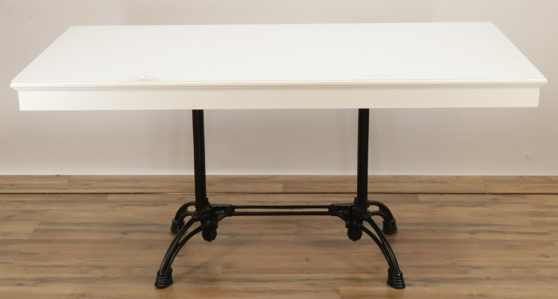 Victorian Style White Painted Cast Iron Table