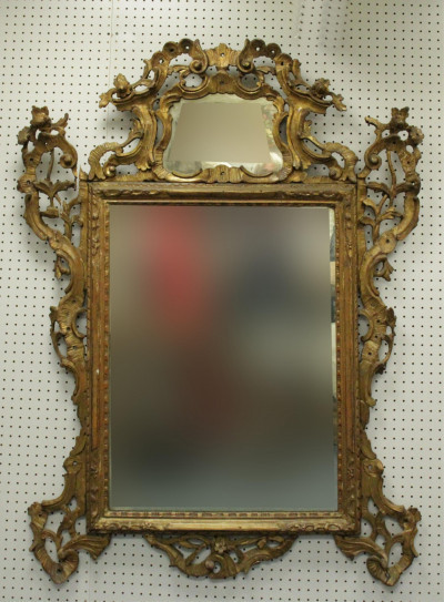 Image for Lot Italian Rococo Giltwood Mirror 18th C