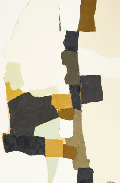 Image for Lot Gail Cottingham - Untitled (Green and Yellow on White)
