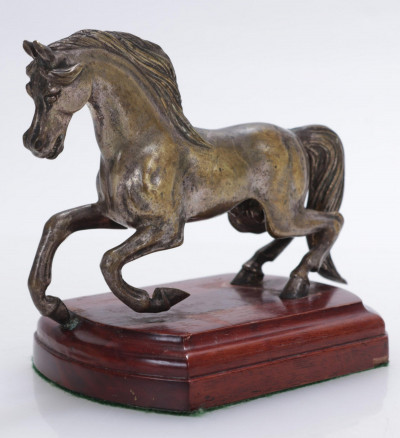 Image for Lot Silvered Bronze Horse
