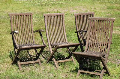 Image for Lot 4 Smith  Hawken Teak Folding Patio Chairs
