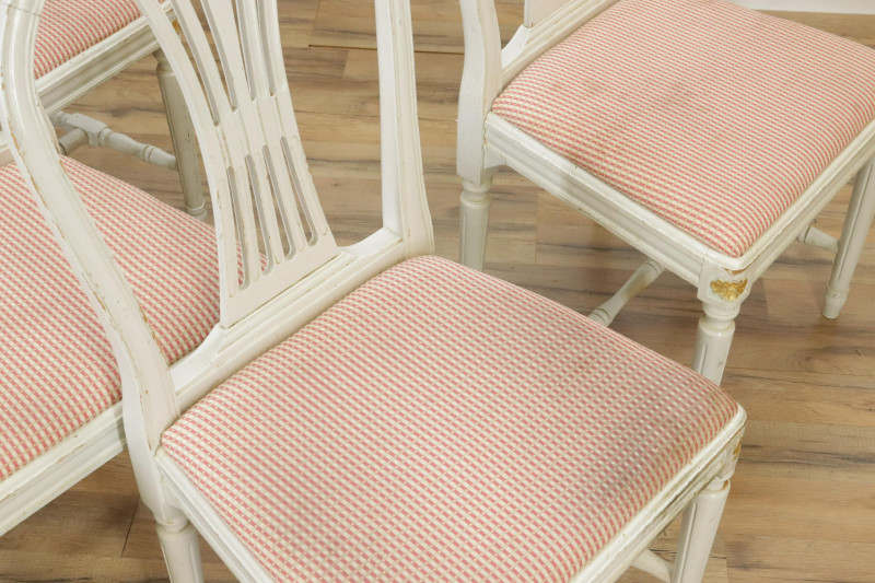 Image 2 of lot 4 Gustavian Style Balloon Back Dining Chairs
