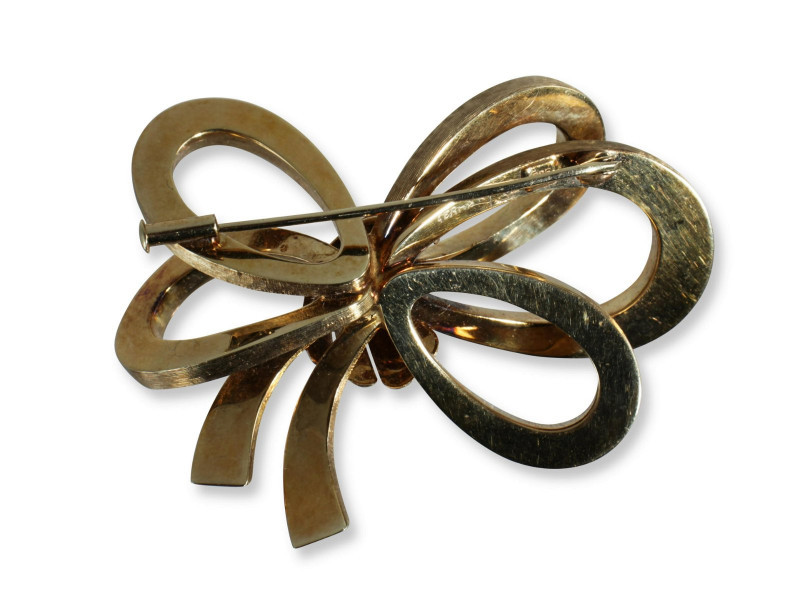 Image 3 of lot 14K Yellow Gold Bow Form Brooch