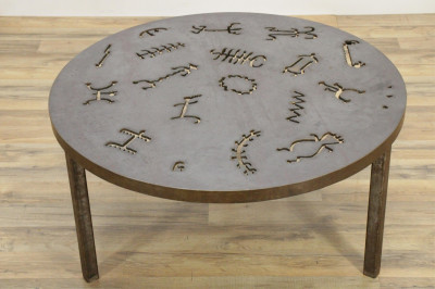 Image for Lot Keith Haring Style Wrought Iron Coffee Table