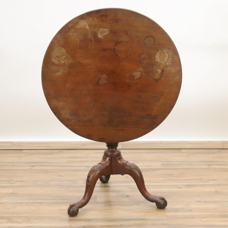Image 1 of lot 18/19C Tilt Top Tea Table With Shell Carved Knees