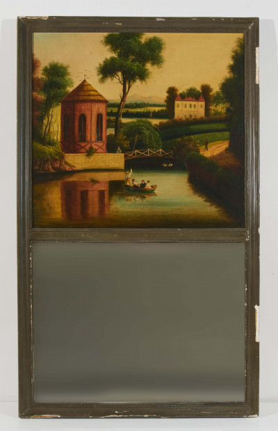 Image for Lot Artist Unknown - Trumeau Mirror with Inset Painting