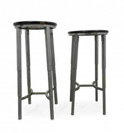 Image for Lot Hoegger Aluminum and Wood Stools, 2